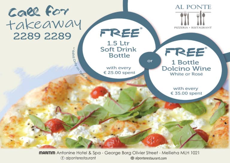 Al Ponte Pizzeria & Restaurant Takeaway Offer 2023